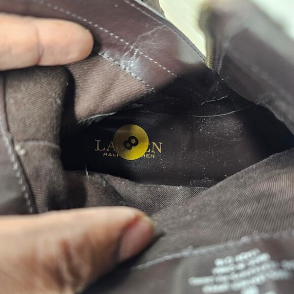 Lauren Ralph Lauren Brown Shaelynn Studded Suede Ankle Boots Size 8 - Picture 8 of 11